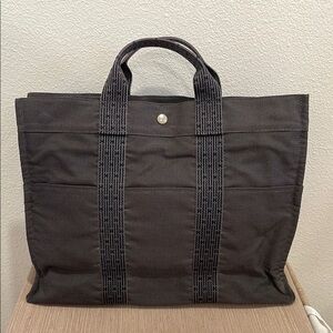Hermès Hermes Herline MM Canvas Tote Bag Grey